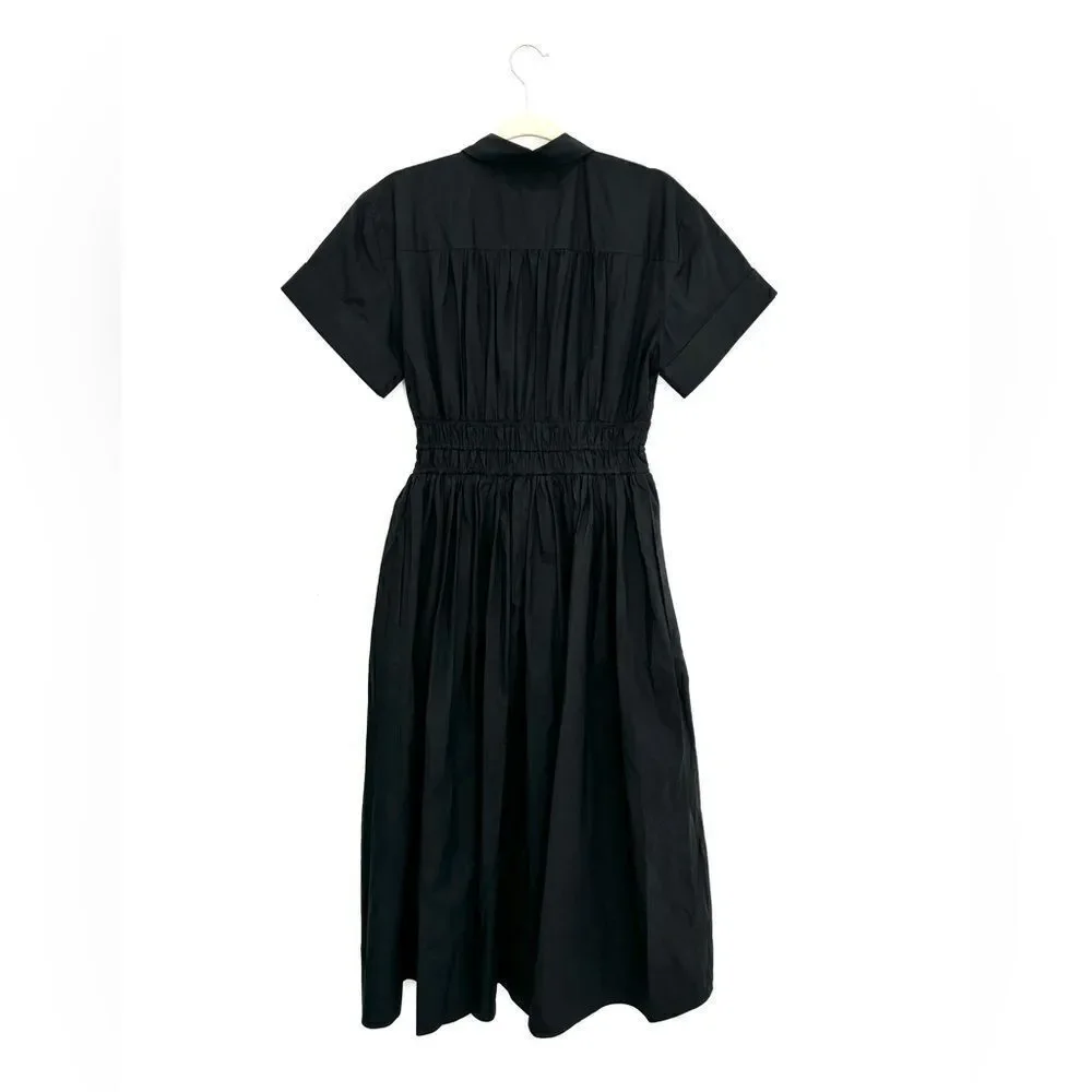 NWT J Crew Elena shirtdress in cotton poplin in black